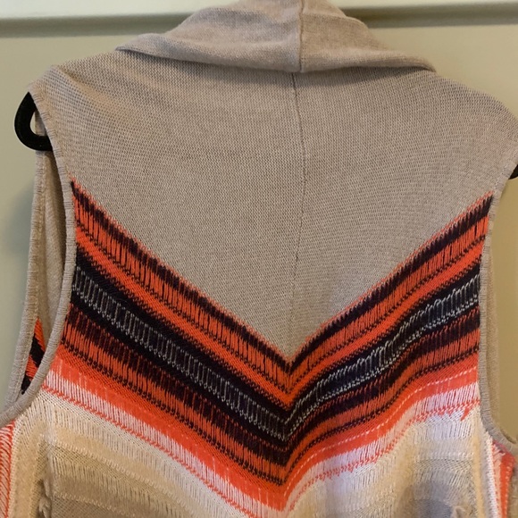 Ella Moss Deva Vest Fringe Tribal Knit Cardigan XS - Picture 4 of 14